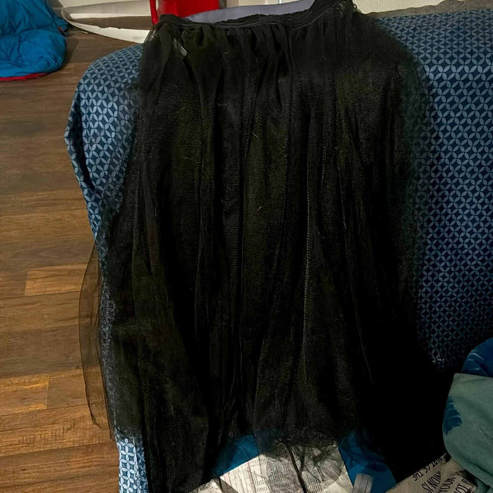 Black see thru gauzy skirt- full skirts are in style this year!